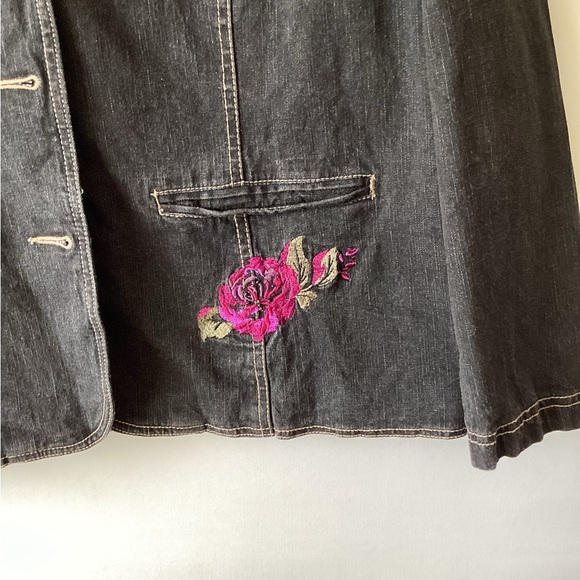 D&Co Denim graphic Jacket with Pink Lining - Picture 2 of 5